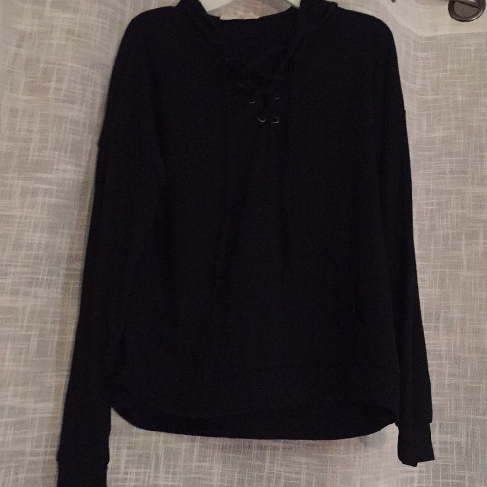 black sweater with hood